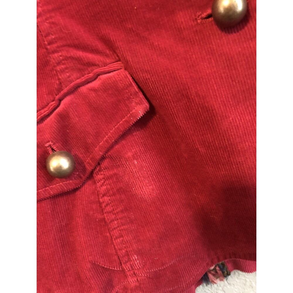 Vintage Coldwater Creek Womens Blazer 12 Maroon Boho Embroidered Button Up Artsy - Picture 8 of 14